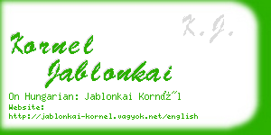 kornel jablonkai business card